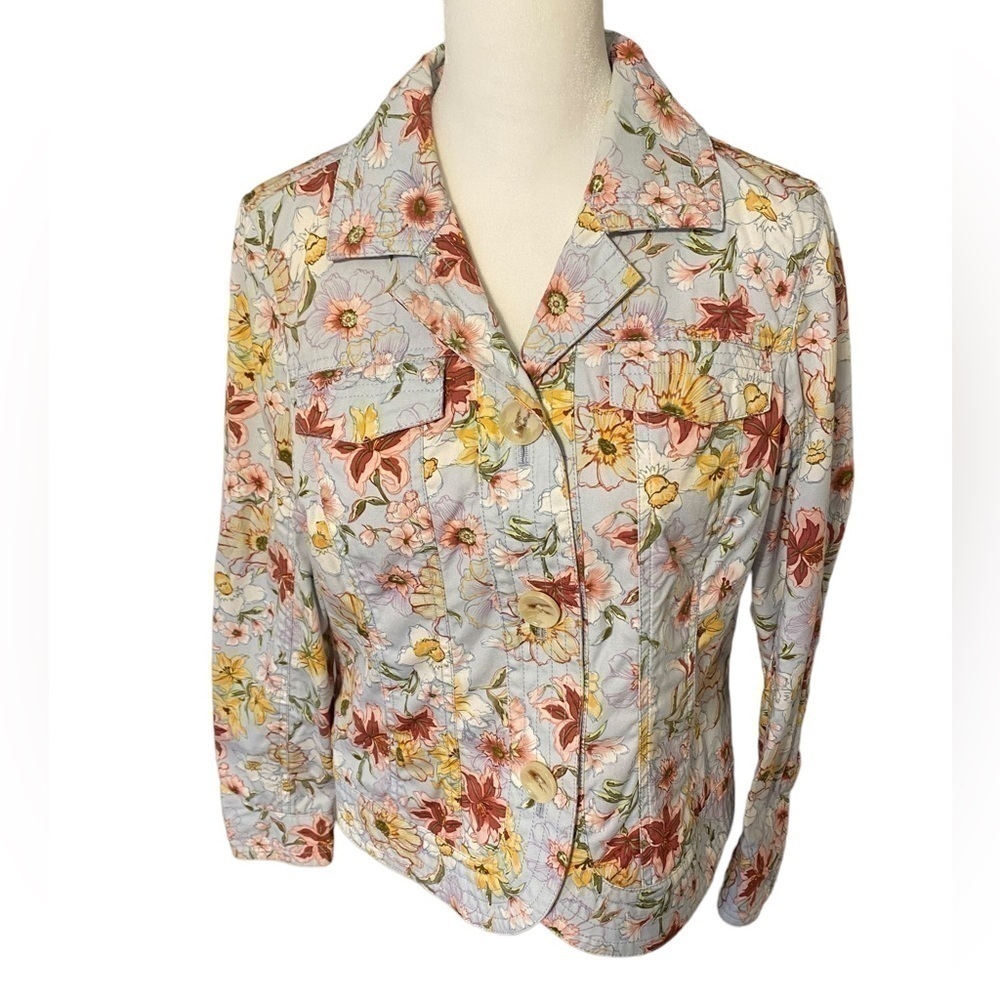 Coldwater Creek Floral Spring jacket size PS